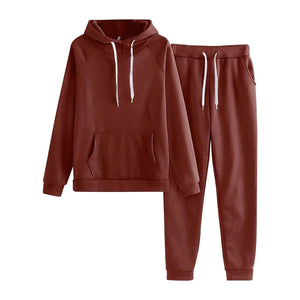 Two Piece Sweatsuits Women Set Fleece Lined Hoodie and Sweatpants Set Jogging Suits with Kangaroo Pockets Wine_02 Medium Mimarta