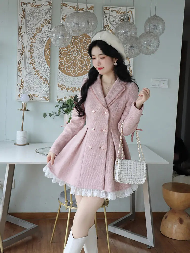 Winter Pink Sweet Elegant Dress Rieworkes