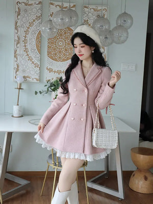 Winter Pink Sweet Elegant Dress Rieworkes