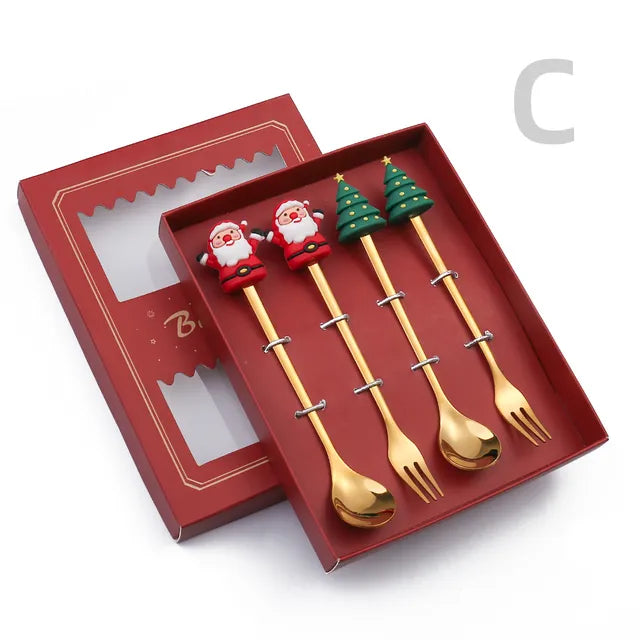 Christmas Cutlery Set: Festive Spoon and Fork Rieworkes