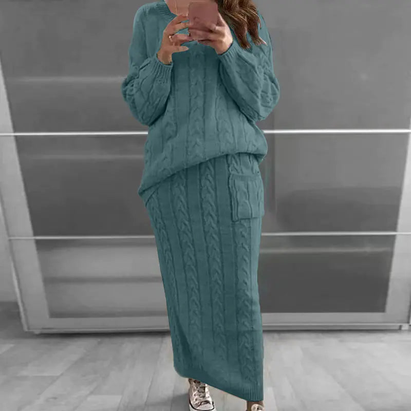 Autumn Winter Women's Fashion Sweater Dress Set Mimarta