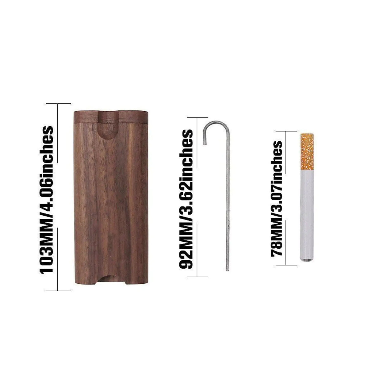 Wooden Dugout Pipe Self Cleaning Metal Bat Poker Smoking Pipe One Hitter Kit US Rieworkes