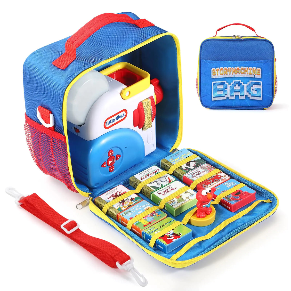 Storage Case Compatible with Little Tikes Story Dream Machine Books Starter Set Storage Case for Little Tikes for Storybook Audio Play Characterwith Handle and Shoulder Strap (Blue) Mimarta
