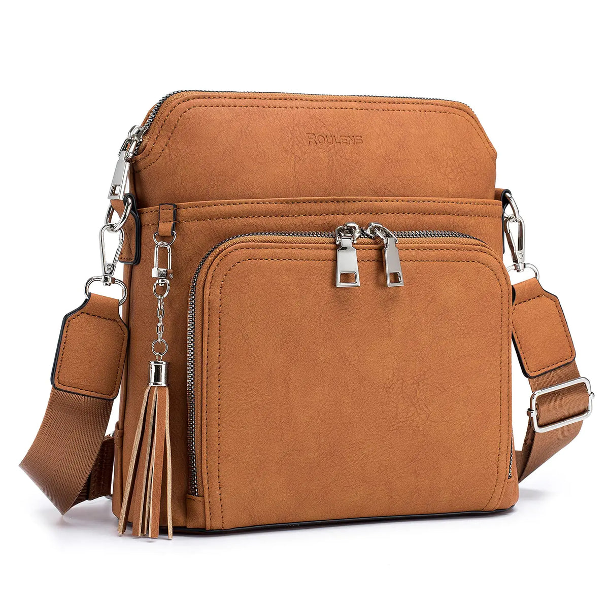 Crossbody Purse for Women,Lightweight Medium Crossbody Bag Soft Leather Women's Shoulder Handbags with Tassel Taupe Rieworkes