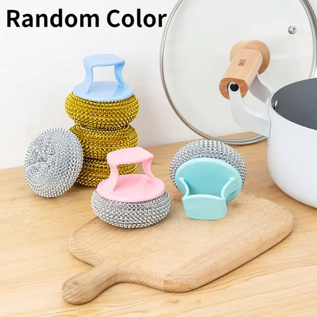 Random Color Kitchen Wash Pot Dish Brush Washing Utensils With Washing Up Liquid Soap Dispenser Household Cleaning Accessories Rieworkes
