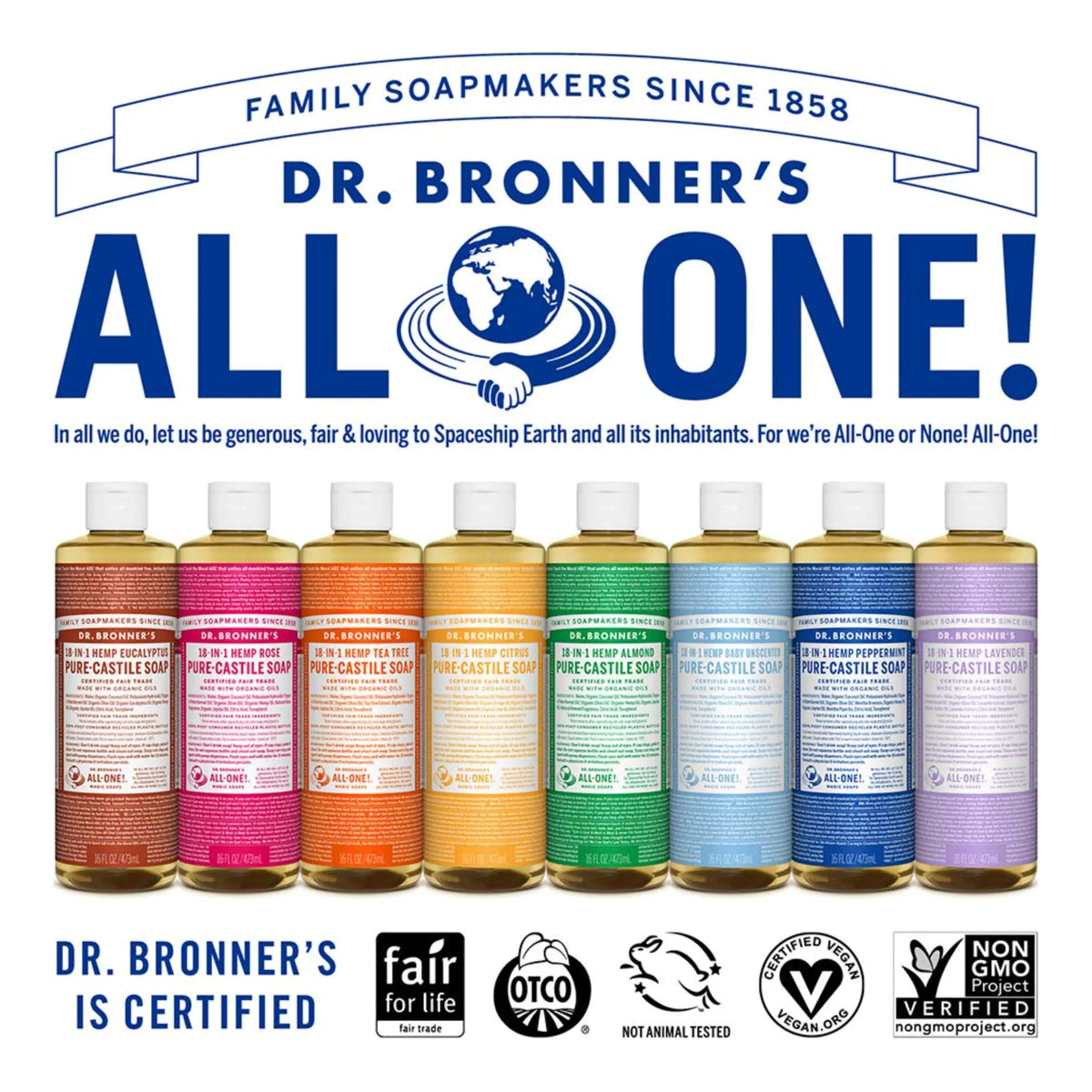 Dr. Bronner’s - Pure-Castile Liquid Soap (Baby Unscented, 16 Ounce) - Made with Organic Oils, 18-in-1 Uses: Face, Hair, Laundry & Dishes For Sensitive Skin & Babies, No Added Fragrance, Vegan, Non-GMO 16 Fl Oz (Pack of 1) Rieworkes
