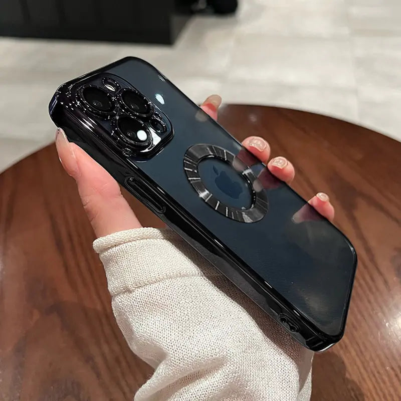 Luxury Plating Logo Hole Case For iPhone Rieworkes
