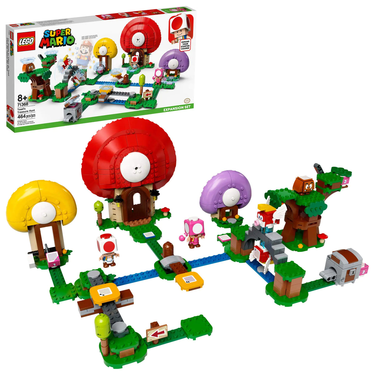 LEGO Super Mario Toads Treasure Hunt Expansion Set 71368 Building Kit; Toy for Kids to Boost Their Super Mario Adventures with Mario Starter Course (71360) Playset (464 Pieces) Mimarta