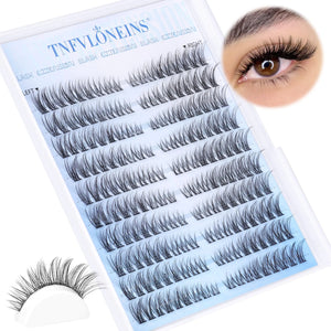 Natural Lash Clusters Wispy Cluster Eyelash Extensions Left&Right Cluster Lashes C Curl Individual Lashes Extension DIY Natural Eye Lash Clusters by TNFVLONEINS Left&Right Lash Clusters Rieworkes