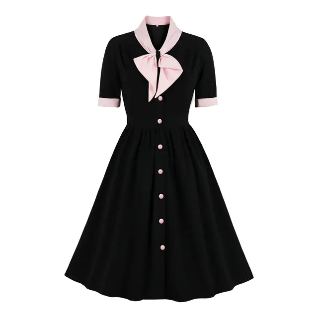 Elegant 1950s Embroidered Mesh Retro Party Dress Mimarta