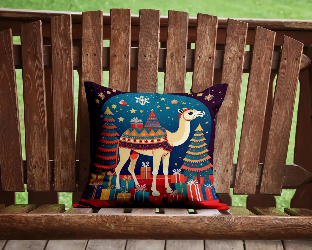 Camel Christmas Throw Pillow Rieworkes