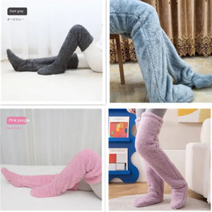 Fuzzy Over Knee High Winter Warm Socks Rieworkes