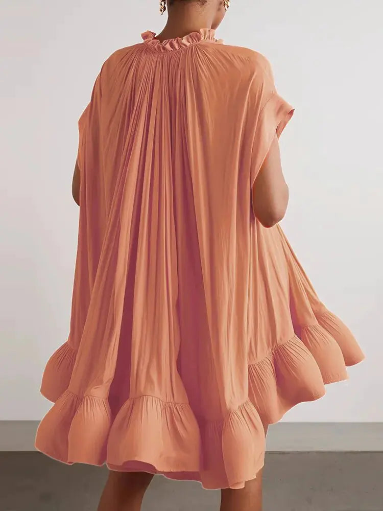 Asymmetrical Solid Mini Dresses For Women Rieworkes