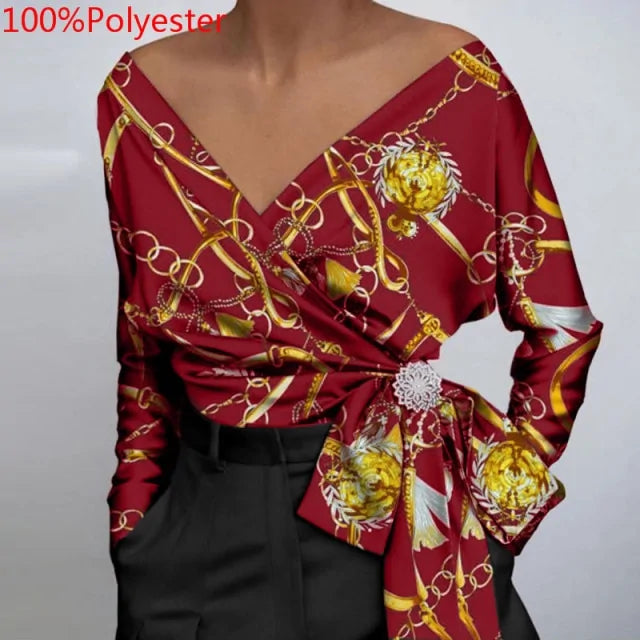 Women Fashion Blouse Elegant Rieworkes