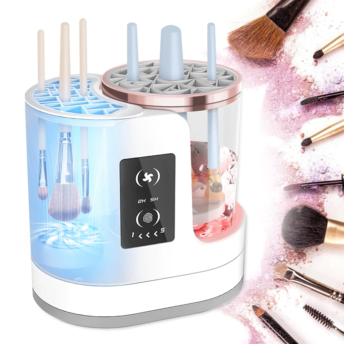 LARDERGO Makeup Brush Cleaner Machine Ultimate Efficient Electric Automatic Cleaner and Dryer for All Types of Makeup Brushes Mimarta