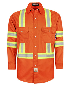 BOCOMAL FR Shirts for Men Hi Vis High Visibility 6.5oz Lightweight Type O Flame Resistant Refective Safety Shirt Mimarta