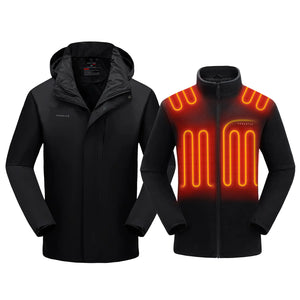 Venustas Mens 3-in-1 Heated Jacket with Battery Ski Jacket Winter Jacket with Removable Hood Water-resistant Mimarta