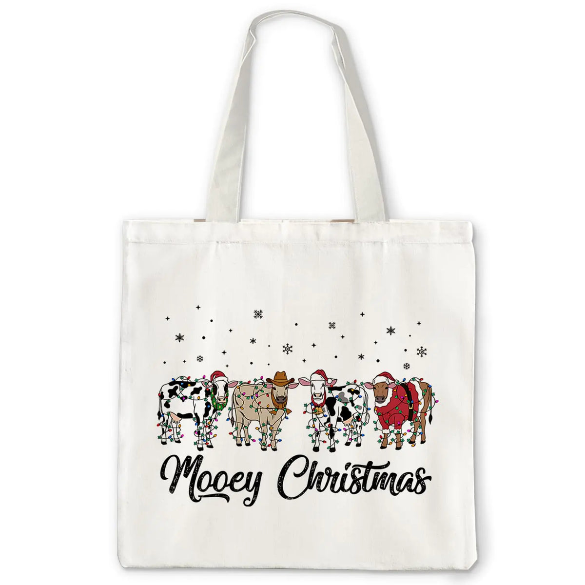 OTOUO Cow Christmas Tote Bag Cow Gifts for Women Cow Lovers Christmas Tote Bags with Handles Reusable Christmas Tote Bags Womens Gifts for Christmas Christmas Reusable Grocery Bags Shopping Bags Mimarta