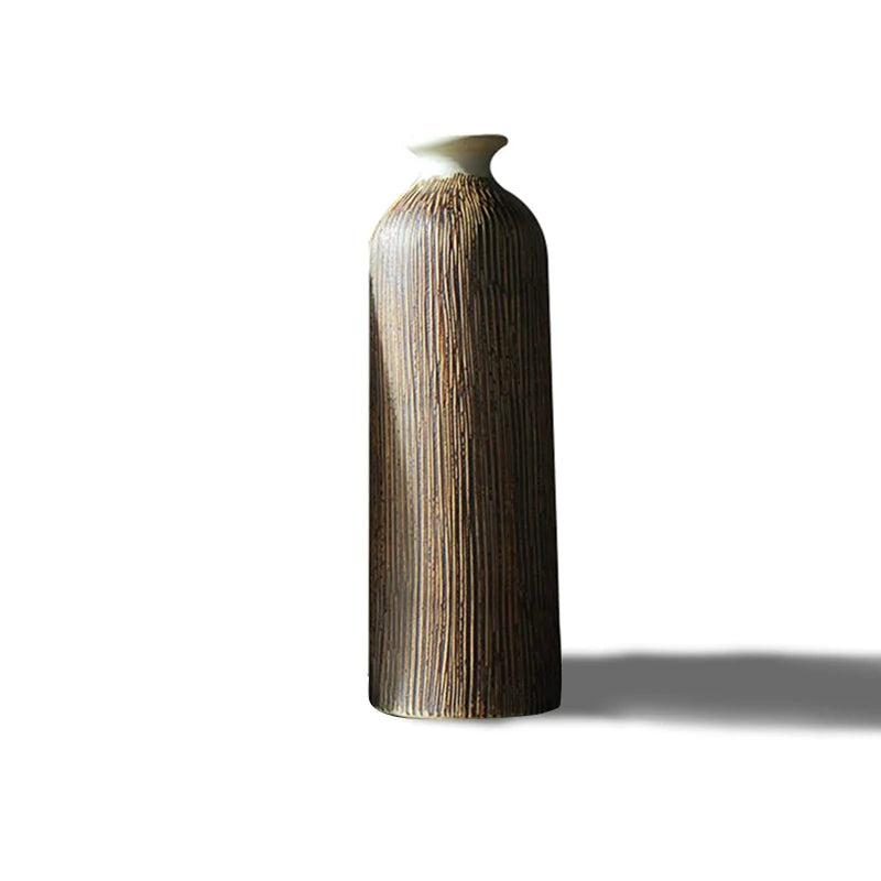 Creative Chinese Style Vase Three-piece Set Simple And Fashionable Wood Grain Rieworkes