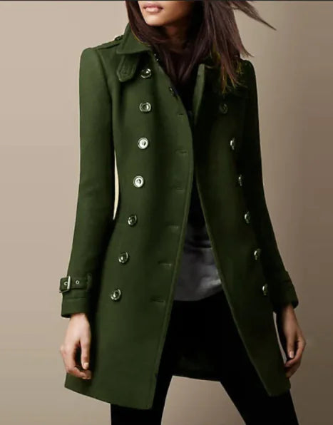 Ladies Spring Long Jacket Wool Trench Coat Rieworkes