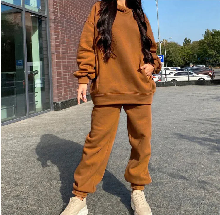Cozy Hooded Plush Sweatshirt for Women – Casual Sportswear Rieworkes