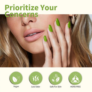 CANNI Green Gel Nail Polish, 1Pcs Pastel Lime Sage Light Green Gel Polish Bringt Mint Green Color Nail Polish Gel High Gloss Soak Off U V Gel Nail French Nail Manicure Salon DIY Rieworkes