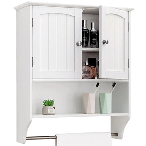 Iwell Bathroom Wall Cabinet with Doors & Adjustable Shelf Bathroom Cabinet Wall Mounted Medicine Cabinet for Bathroom White Mimarta