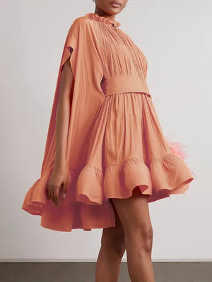 Asymmetrical Solid Mini Dresses For Women Rieworkes