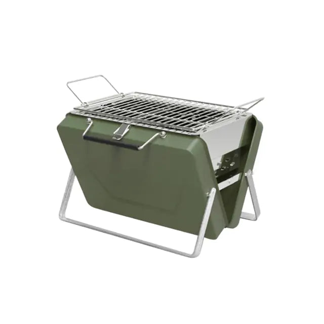 Portable Camping BBQ Folding Cooking Charcoal Coal Stainless Steel Grill Rieworkes