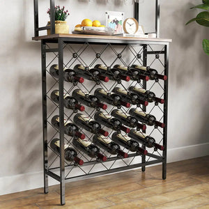Tall Wine Holder Stand With Wine Glass Holder Rieworkes