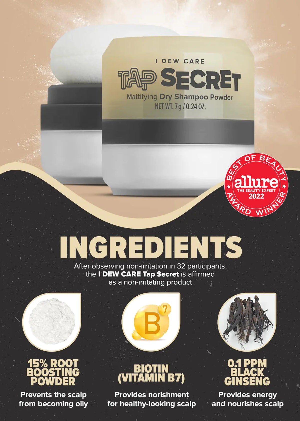 I DEW CARE Dry Shampoo - Tap Secret Trio Gift set, With Black Ginseng, Non-aerosol, Benzene-free,Powder, Fuller Looking Hair, No White Cast, Kbeauty, 3 Count, 0.81Oz 0.24 Ounce (Pack of 3) 03 Tap Secret Trio (White) Rieworkes