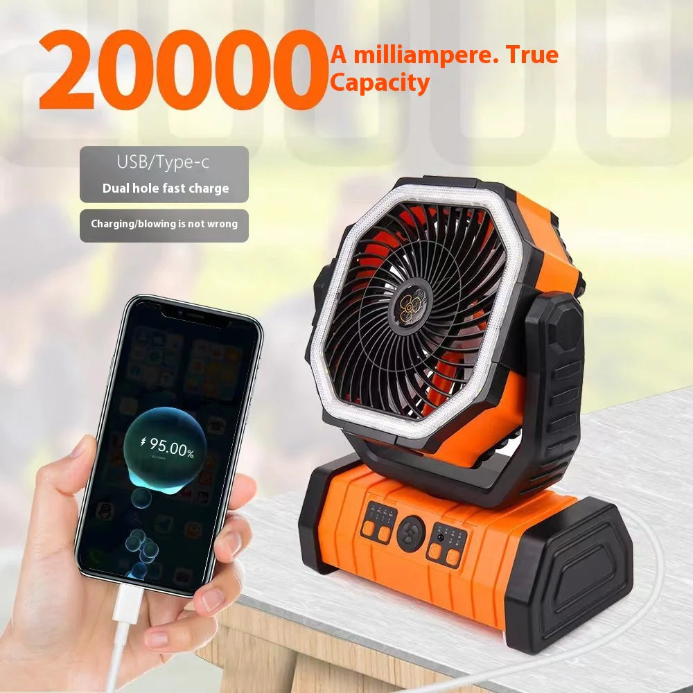 Outdoor Household Power Bank LED Light Camping Fan Mimarta