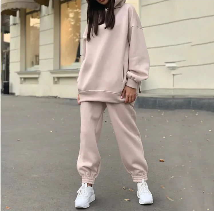 Cozy Hooded Plush Sweatshirt for Women – Casual Sportswear Rieworkes