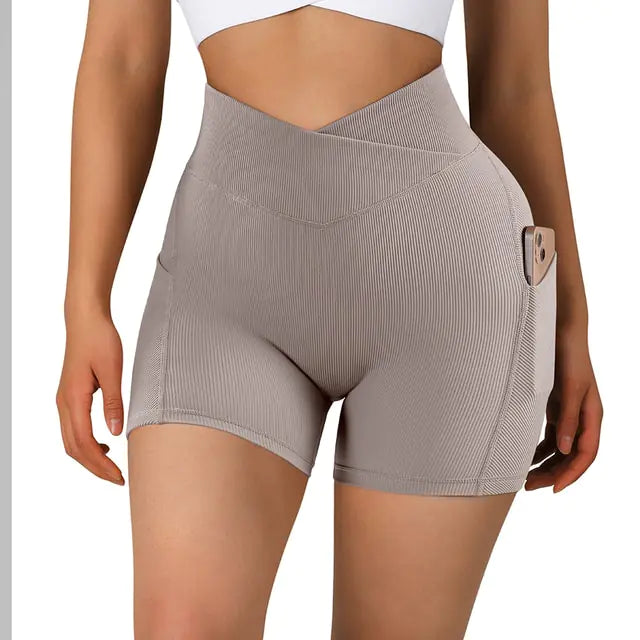 Sports Shorts Women High Waist Workout Seamless Fitness Yoga Shorts Rieworkes