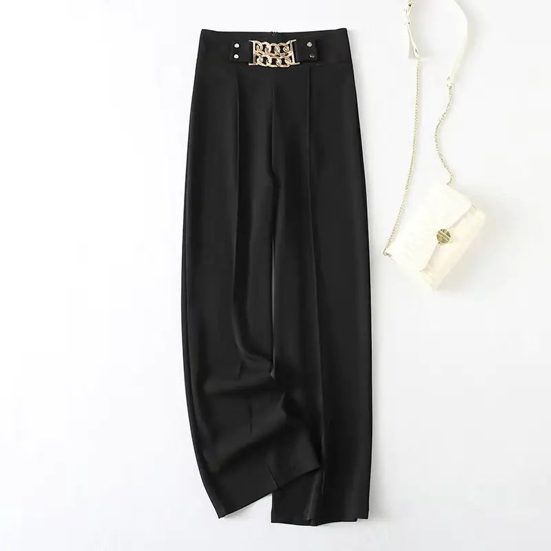 Elegant High-Waist Stretchy Wide-Leg Pants for Women Mimarta