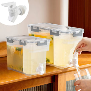 Cold Kettle with Faucet 3.5L&6L Refrigerator Juice Water Pitcher Home Plastic Beverage Dispenser Filter Drink Container for Home Kitchen Camping Party(2 Pack) Mimarta