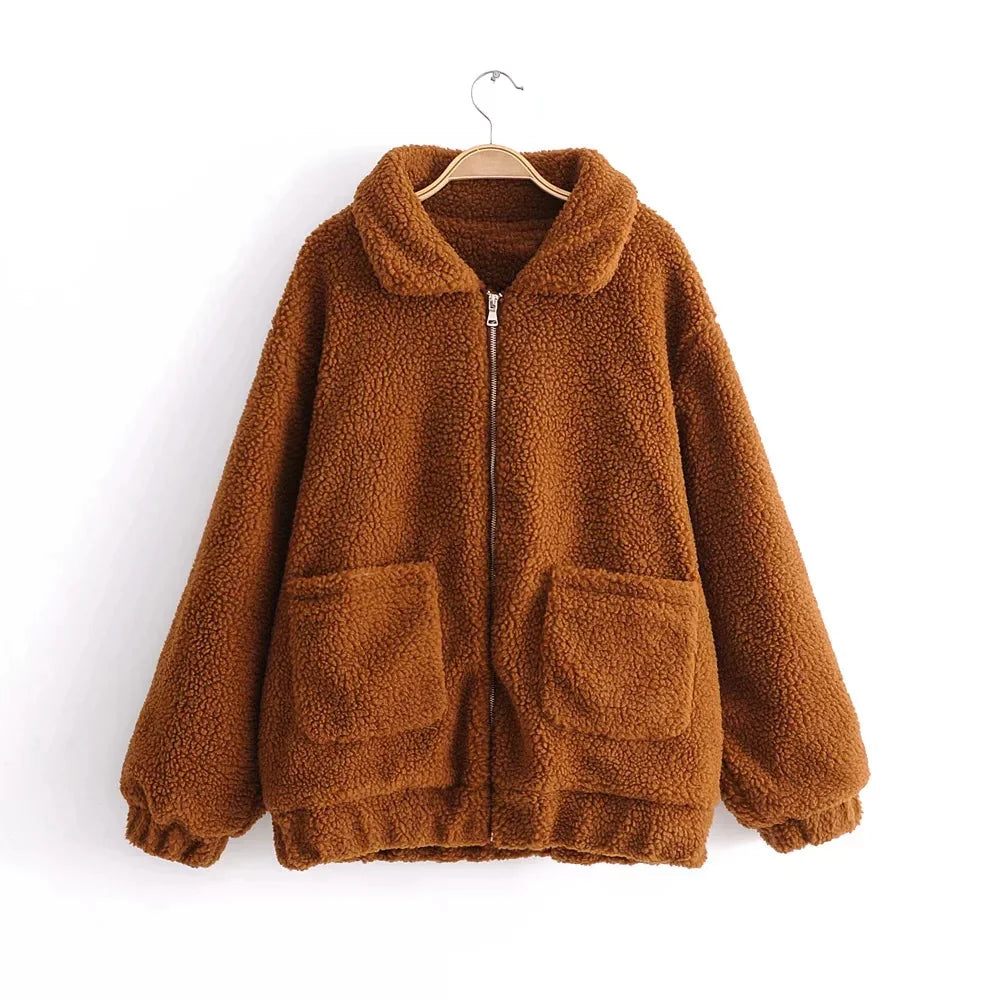 Winter warm lamb hair pocket cotton coat Rieworkes