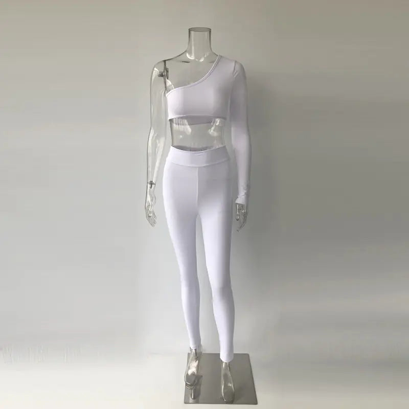 Women’s Yoga Set: One-Shoulder Top & Leggings Mimarta