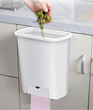 Wall-Mounted Kitchen Trash Can and Organizer Shelf Mimarta
