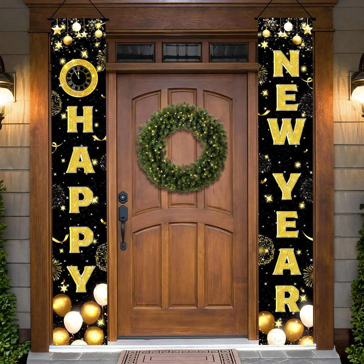 KatchOn Happy New Year Door Banner - 72x12 Inch | Happy New Year Porch Banner for Happy New Years Decorations 2025 | Happy New Year Banner New Years Eve Banners New Years Eve Party Supplies 2025 Mimarta