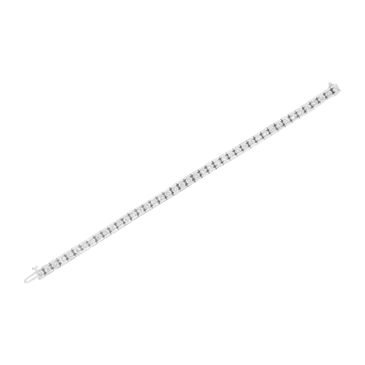 IGI Certified 14K White Gold 6.0Cttw Channel Set Round Diamond Tennis Bracelet (I-J Color, I1-I2 Clarity) - 7" Inches Rieworkes