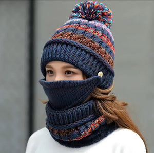 Winter Knitted Hat, Mask & Scarf Set Mimarta