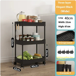 Multi-Tier Kitchen Floor Standing Storage Cart Rieworkes