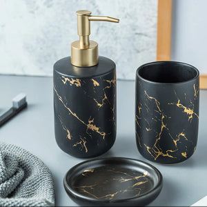 Nordic Luxury Marble Ceramic Bathroom Set (5 Pieces) Mimarta