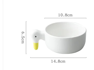Creative Duckling Ceramic Bowl and Coffee Cup Set Mimarta