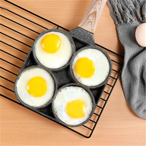 Four-Hole Non-Stick Omelet Pan: Versatile Breakfast Cookware Rieworkes