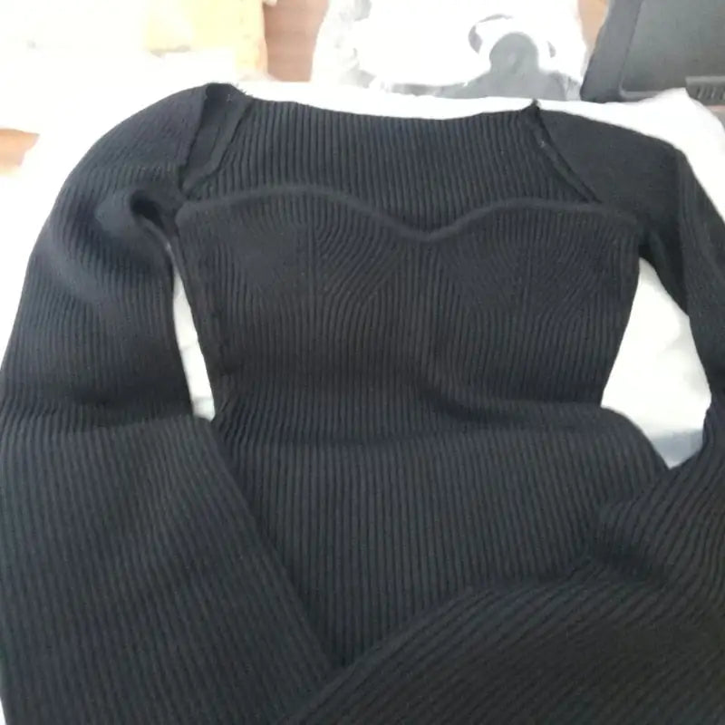 Ribbed Sweetheart Long Sleeve Top Rieworkes