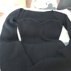 Ribbed Sweetheart Long Sleeve Top Rieworkes