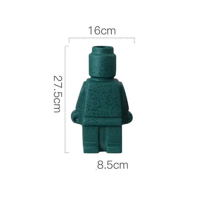 Creative Ceramic Robot Vase Modern Decor Home Desktop Small Robot Upright Dried Flower Vase Living Room Decoration Accessories Rieworkes
