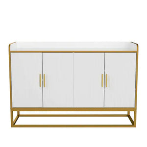 Modern Kitchen Buffet Storage Cabinet Cabinet White Gloss With Metal Legs For Living Room Kitchen Rieworkes